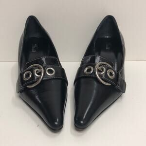 Casprini Made in Italy Black Mid Heel Pump